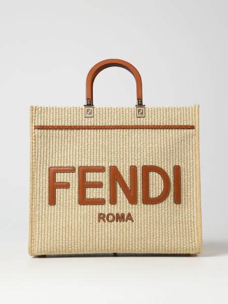 fendi borsa tela e paglia|pochette donna fendi.